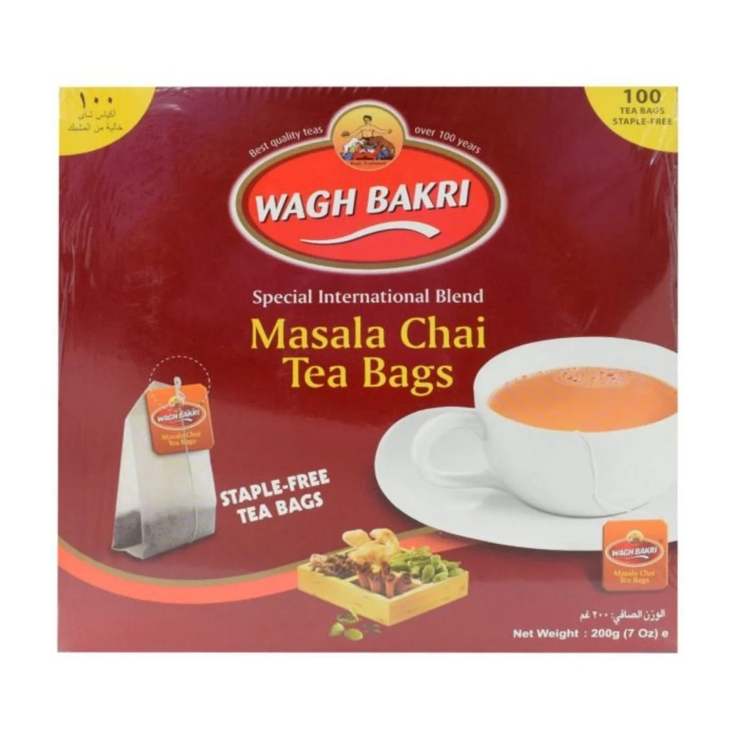 WAGH BAKRI MASALA TEA(100 TEA BAG) 16 X 200 GM