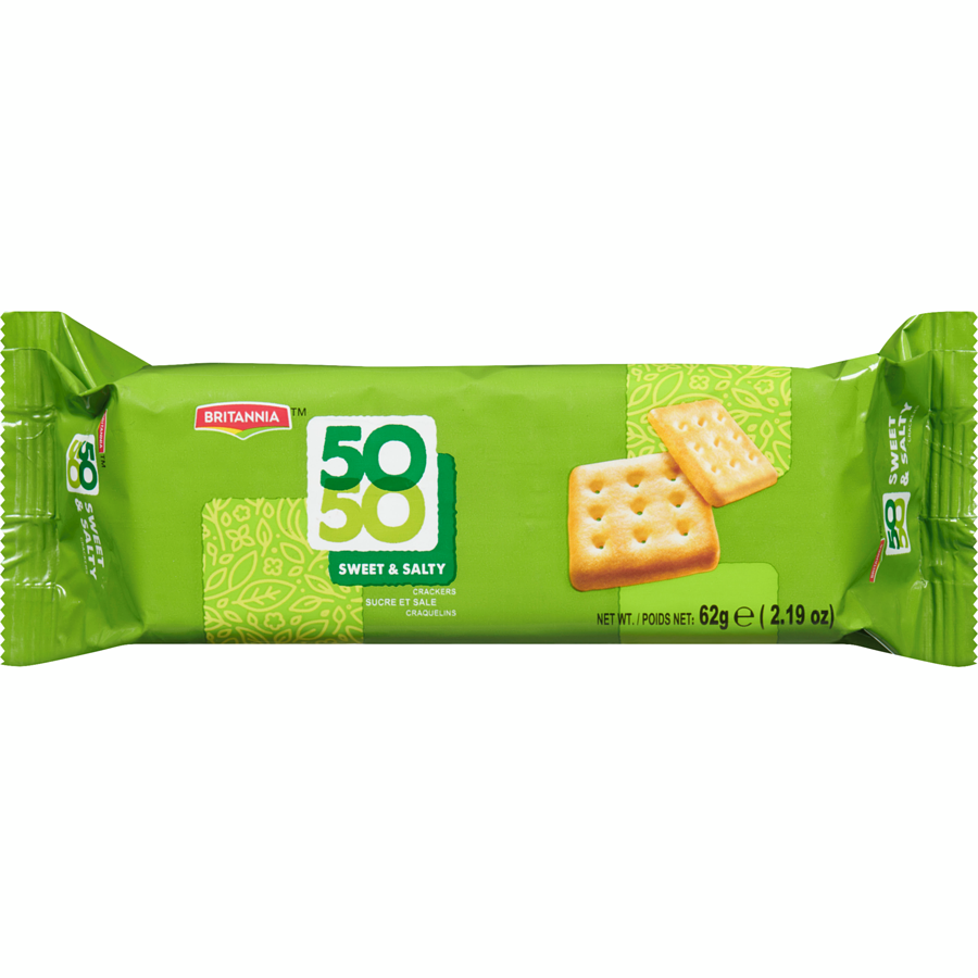 BRITANNIA FIFTY FIFTY BISCUITS  40 X 62G