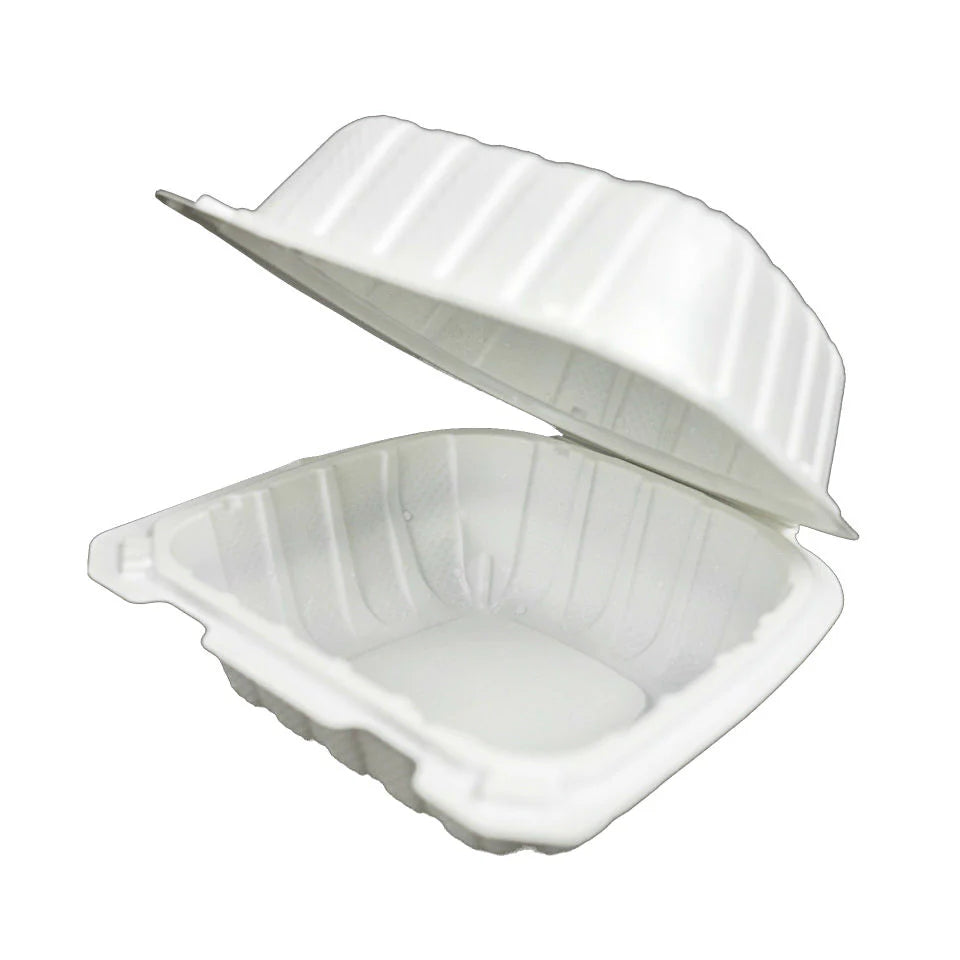 CLAMSHELL CONTAINER 6 X 6 WHITE 400PCS