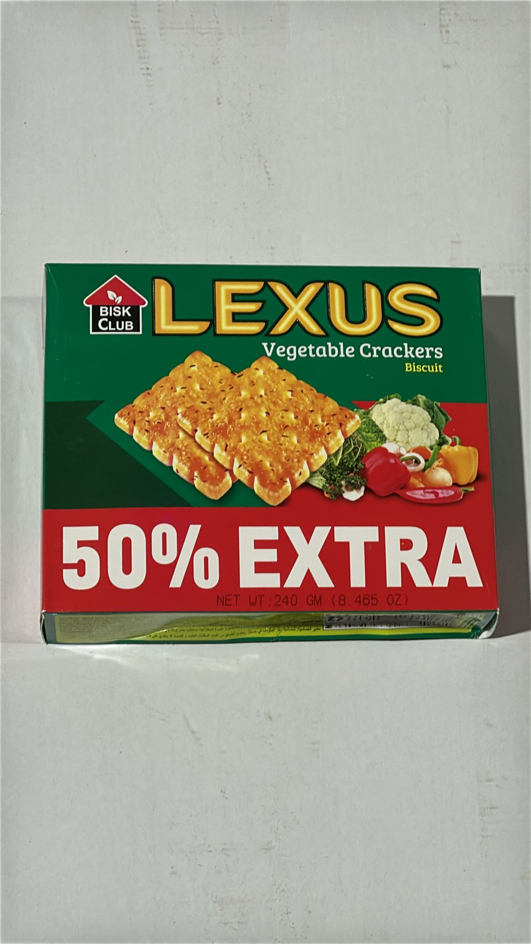 BISK CLUB LEXUS VEGETABLE CRACKERS 10 X 240 GM