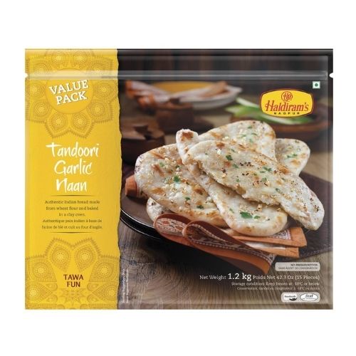 HALDIRAM TANDOORI GARLIC NAAN 15 PCS (8 X 1.2 KG)