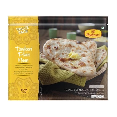 HALDIRAM TANDOORI PLAIN NAAN 15 PCS (8 X 1.2 KG)