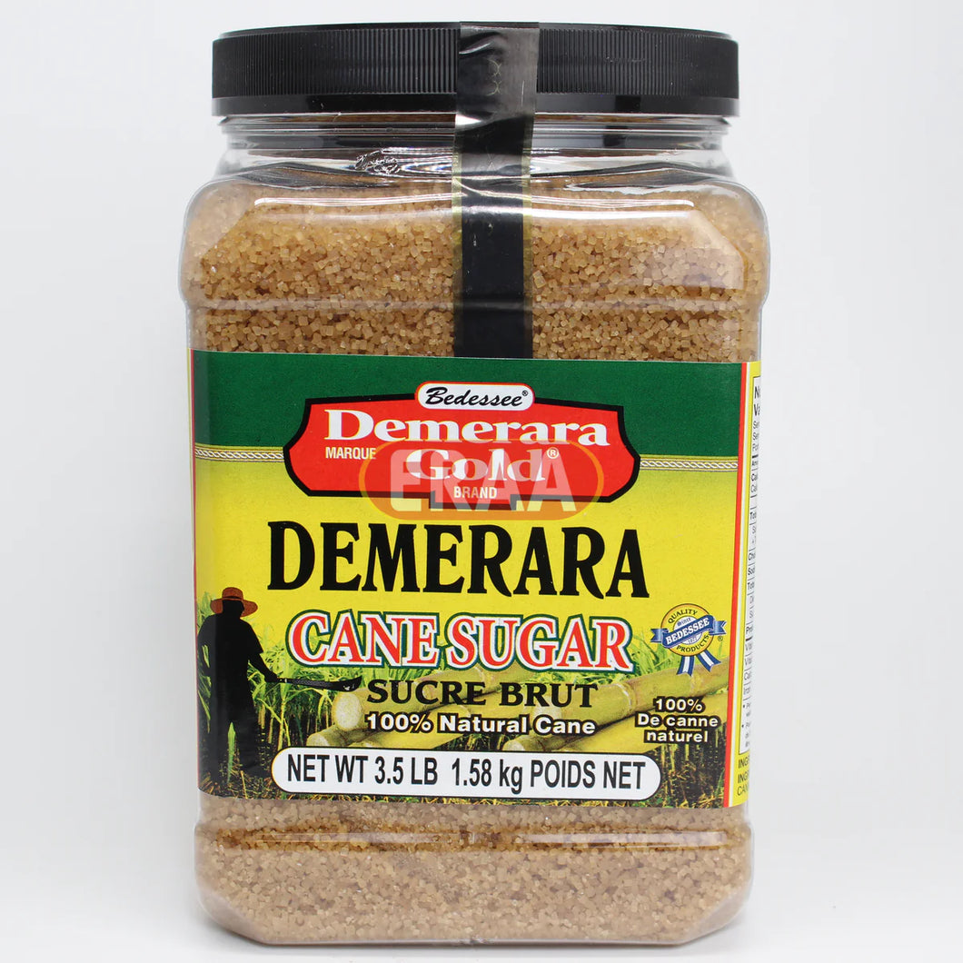 DEMERARA GOLD SUGAR IN JAR  8 X 3.5 LB