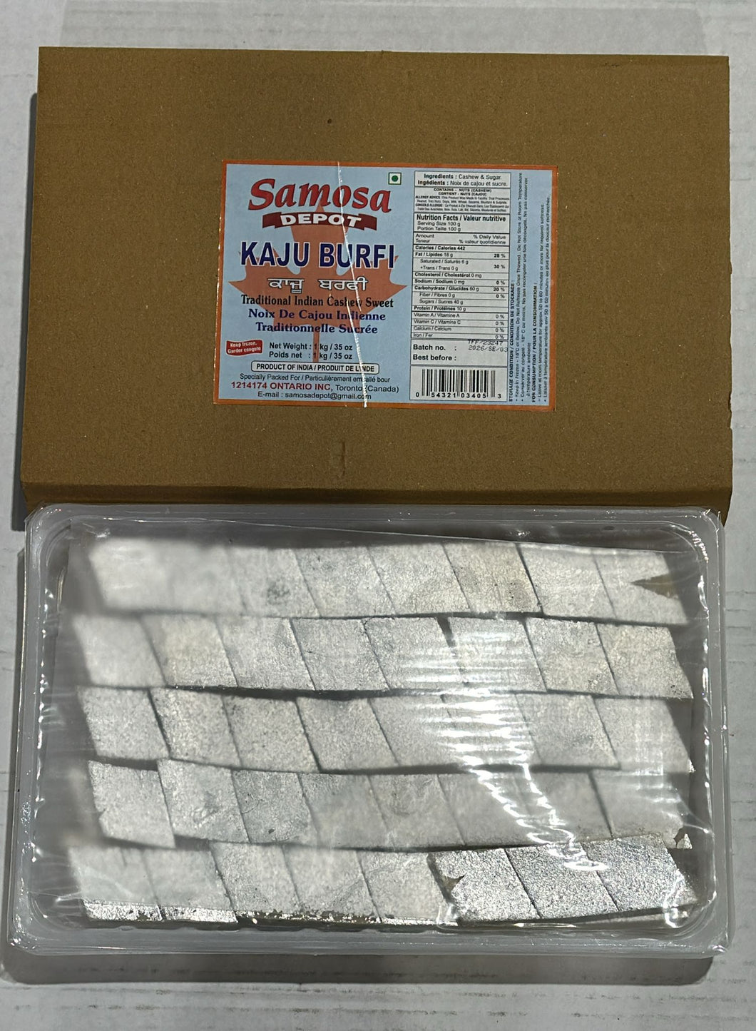 KAJU BURFI WITH VERK 8 X 1KG