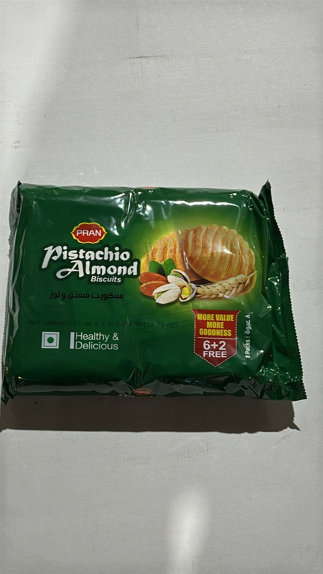 PRAN PISTA ALMOND BISCUITS 8 X 6 X 70 GM (COMBO)