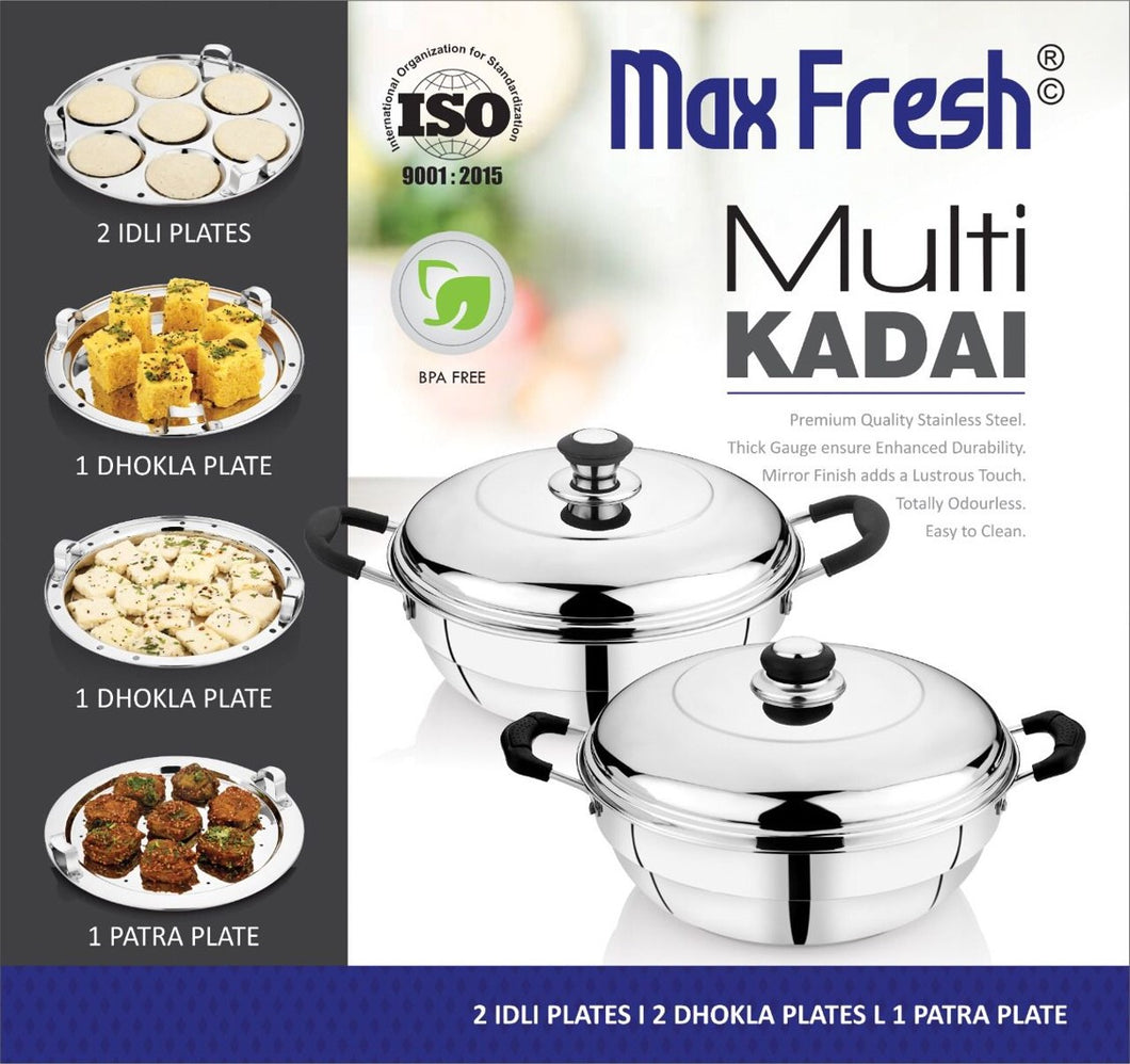 S. STEEL MULTI KARAHI 5 IN 1 (MAXFRESH) 2 SET