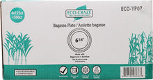 Load image into Gallery viewer, 6.75" ROUND BAGASSE PLATE (ECO CRAZE) 4 X 125 CT
