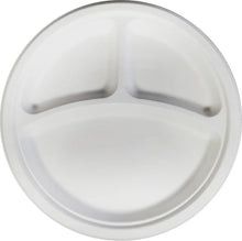 Load image into Gallery viewer, 10" 3 COMPARTMENT ROUND ECO-CRAZE PLATES 4 X 125 CT
