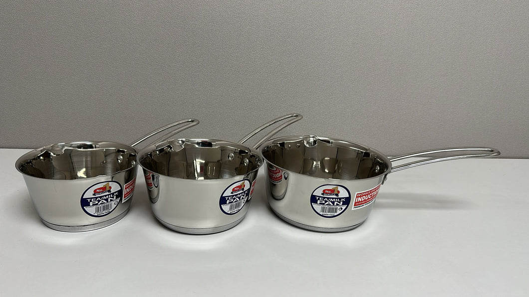 S. STEEL MILK PAN 3 PCS SET (SMALL, MEDIUM, LARGE)