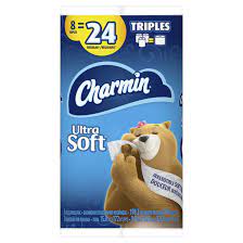 CHARMIN SOFT 2PLY TOILET PAPER 5 X 8TRIPLE ROLL 187 SHEETS