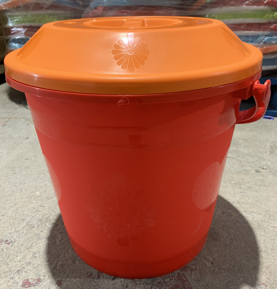 DESIGN BUCKET WITH LID ASSORTED 18L