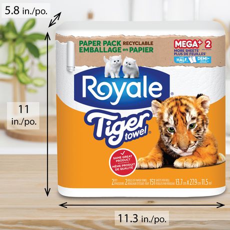 ROYALE TIGER PAPER TOWEL 12 X 2 (83 HALF SHEET)