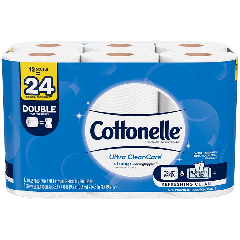 COTTONELLE TOILET PAPER ULTRA COMFORT CARE4X12 DOUBLE ROLLS (170SHEETS)