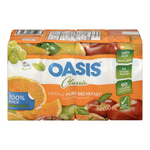 OASIS PURE ORANGE JUICE 4X8X200ML