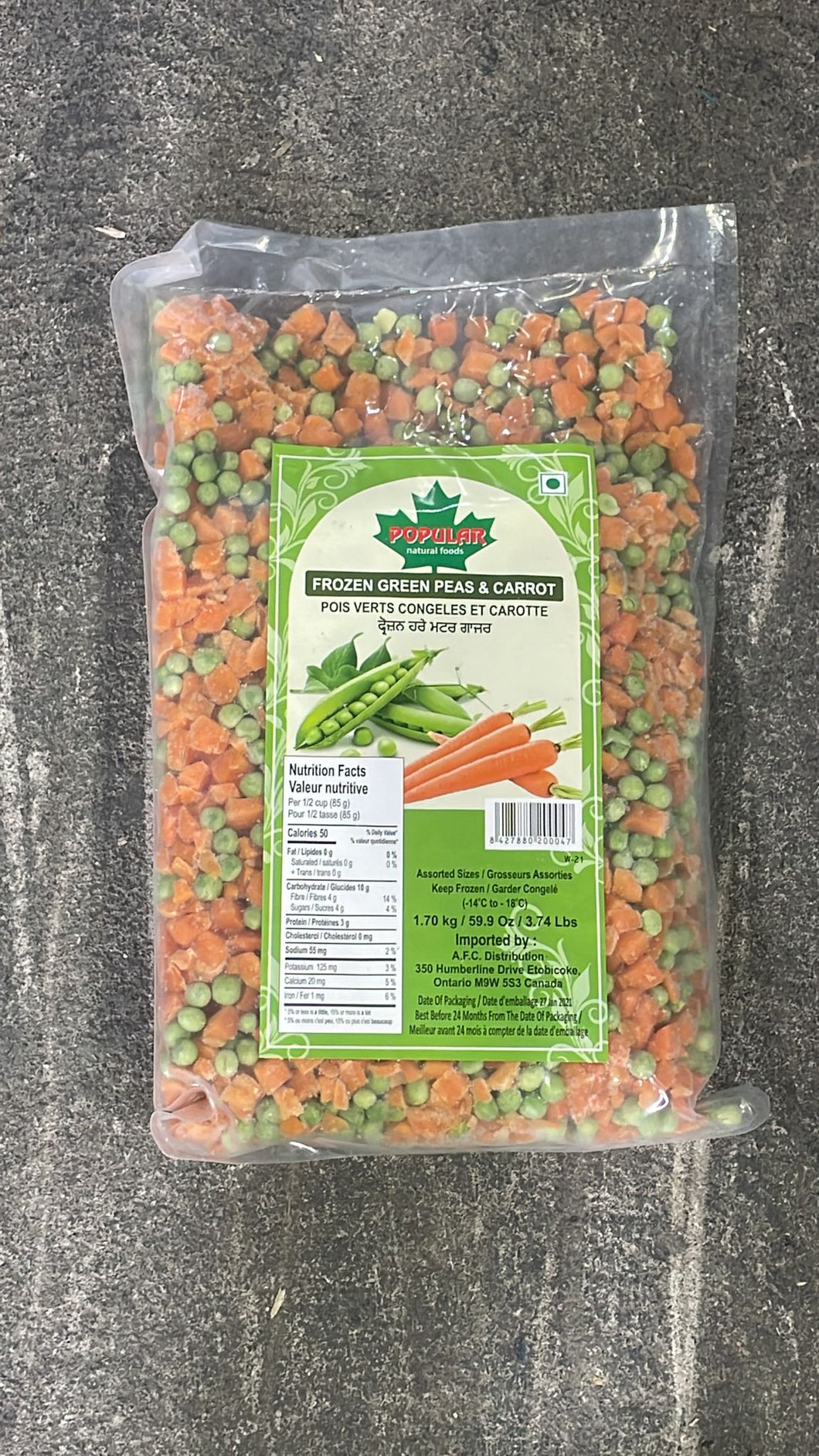 FROZEN PEAS & CARROT 6 X 1.75 KG