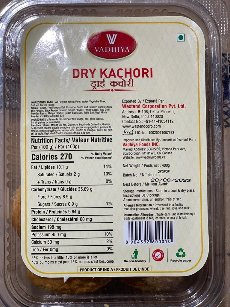 DRY KACHORI 12 X 400GM