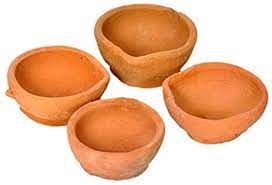 EARTHEN DIYA(PLAIN) 6PCS X40