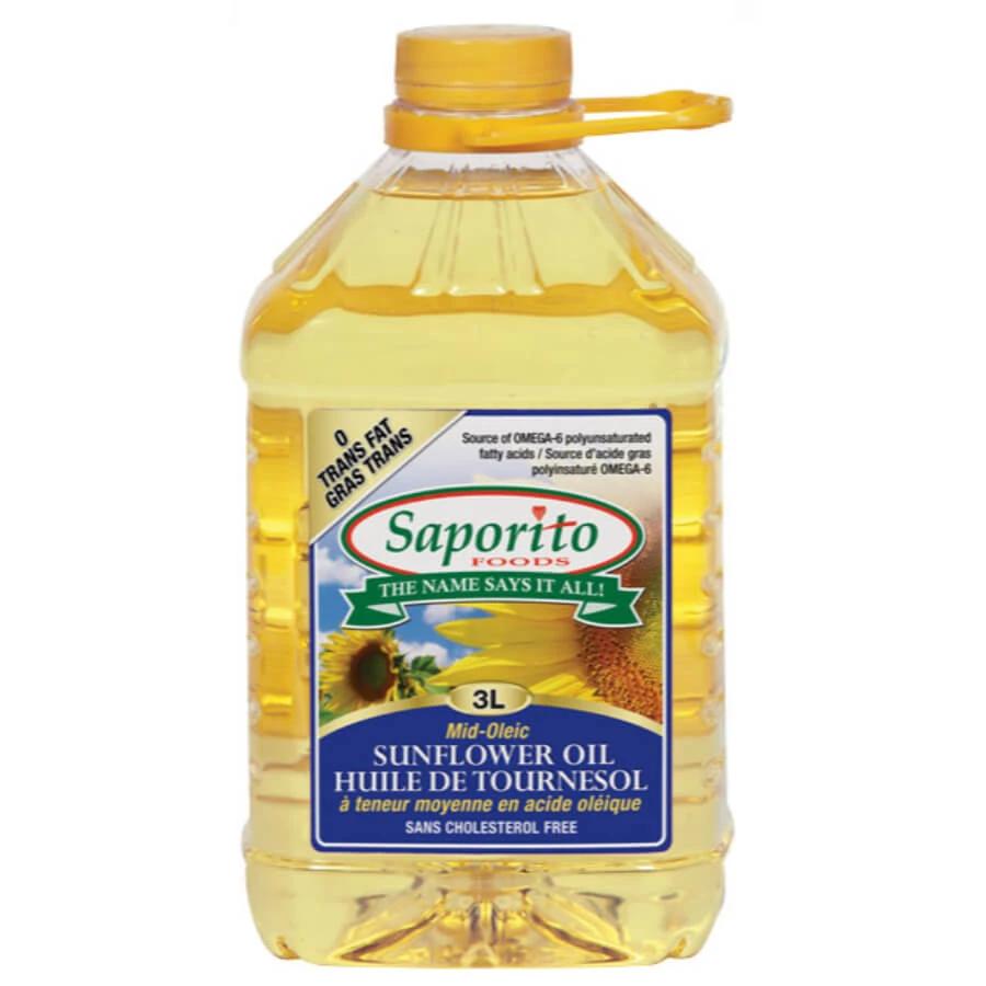 SAPORITO SUNFLOWER OIL 6 X 3 LITRE