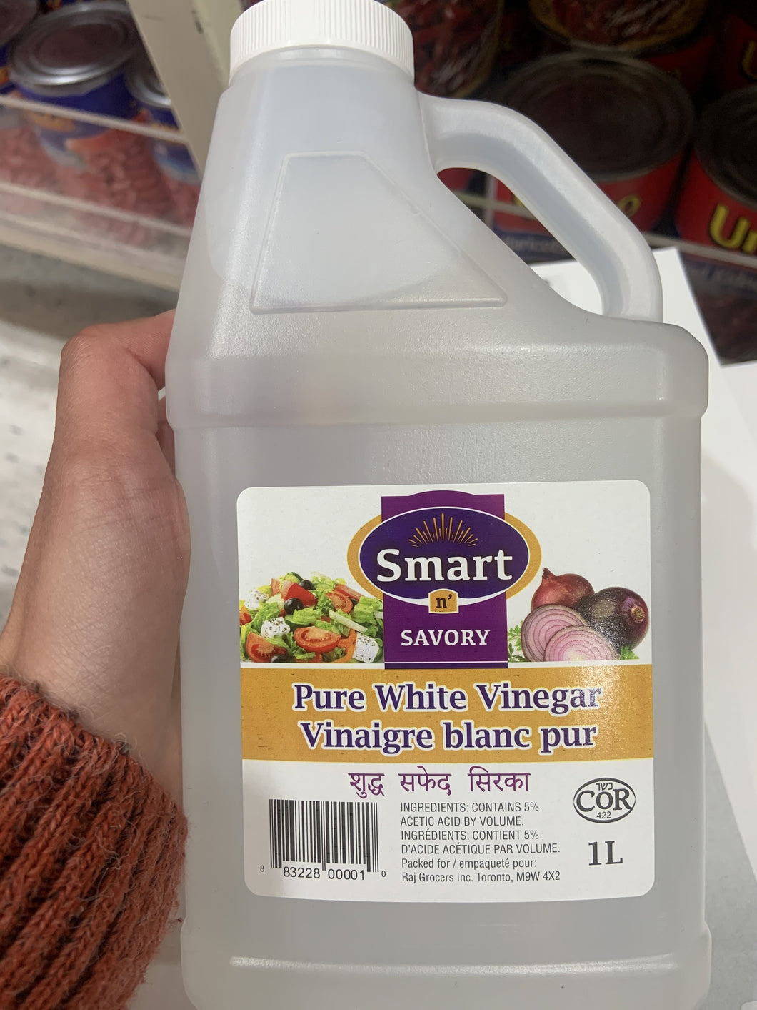 SMART N SAVORY White VINEGAR 12 x 1L